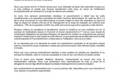 Courrier intersyndical : Mesdames Messieurs les parlementaires