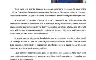 Décès de Arsène Rousseau